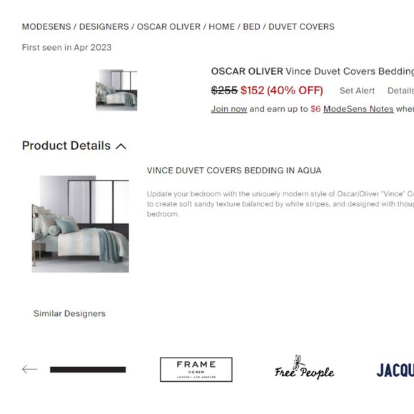 Oscar Oliver New York City Vince FULL / QUEEN Duvet Cover ONLY Aqua - Picture 2 of 12